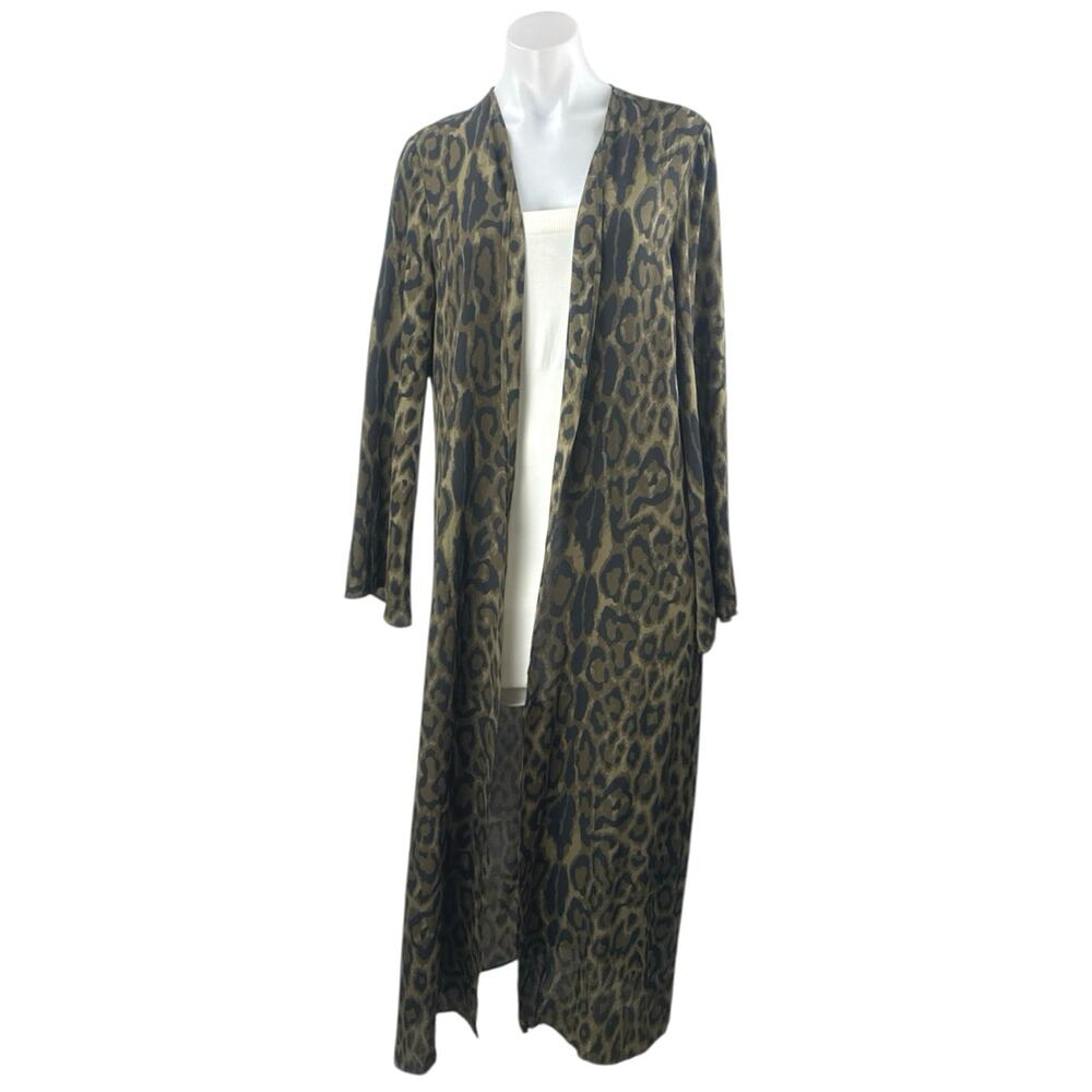 NEW BuddyLove Bearcat Jamie Duster Leopard Long Sleeve Open Front Cardigan Top S